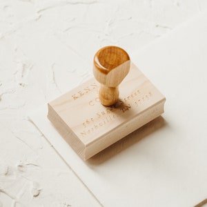 Minimalist Return Address Stamp, Personalized Address Stamper, Housewarming Gift, Eco Maple Wood Stamp OR Self Inking Stamp Wood Handle