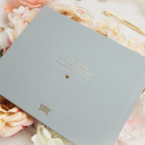 Boho Wedding Guest Book, Garden Wedding Hardcover Photo Album, Gold Foil and Sage Green, Anniversary Album, Sign In Book Emma image 4