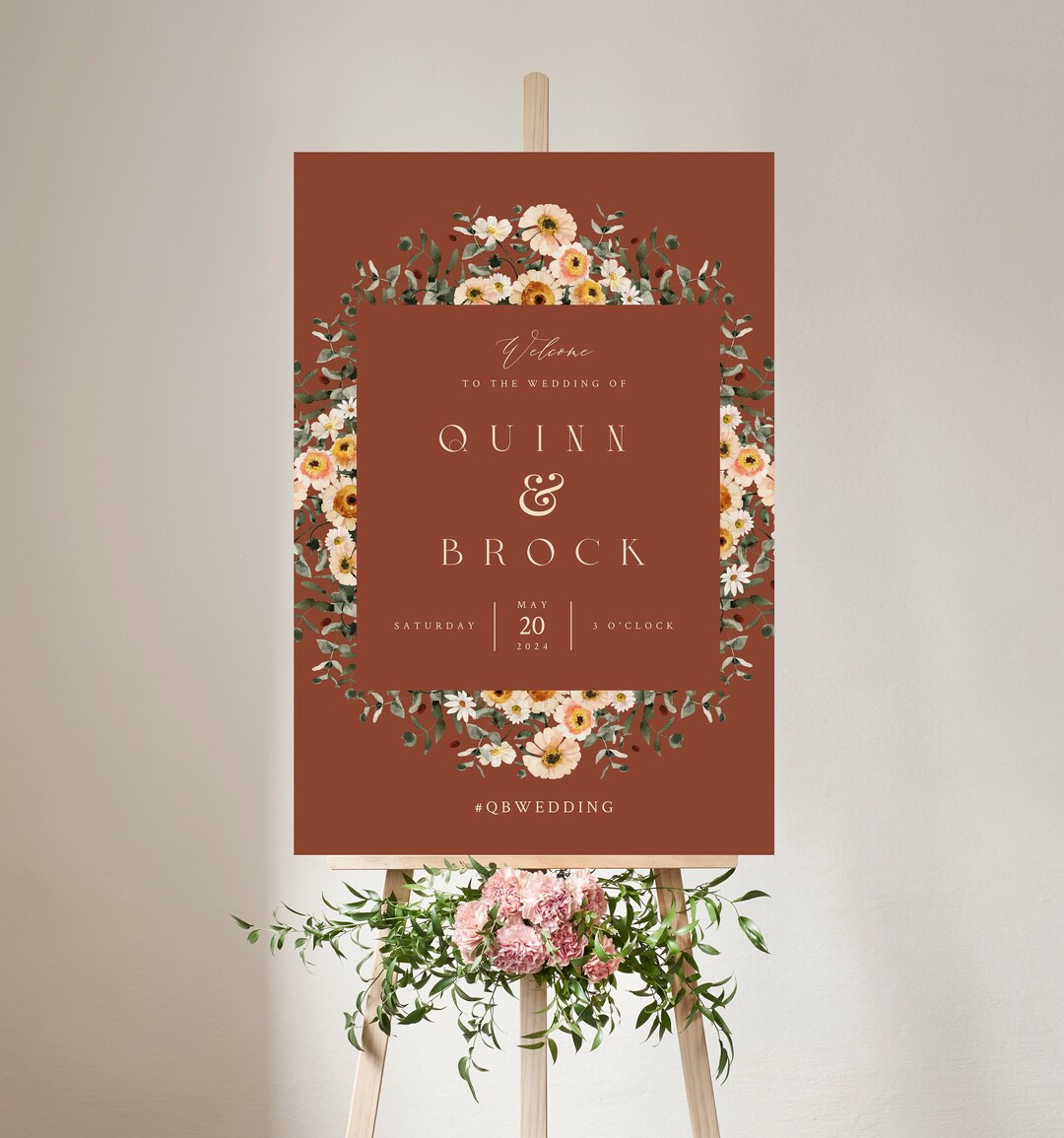 Boho Wedding Welcome Sign Template, Bohemian Wedding Sign, Printable ...