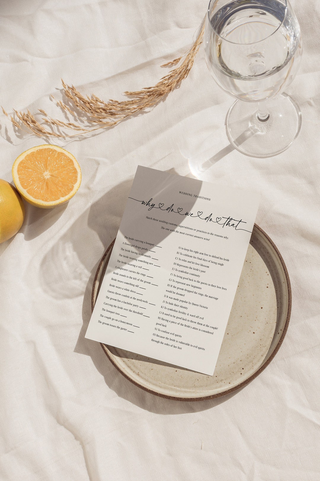 Why Do We Do That Bridal Shower Game, Printable &amp; Editable Wedding ...