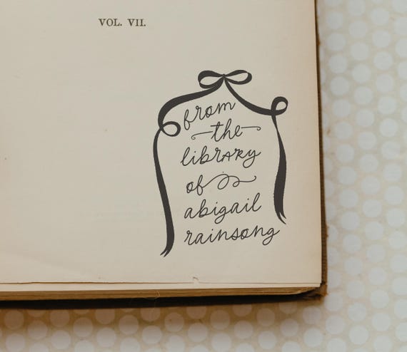 Bow Book Stamp, Ex Libris Stamp, Coquette Cutesy Bow Library Stamp, This Book Belongs To, Personalized Book Lover Gift