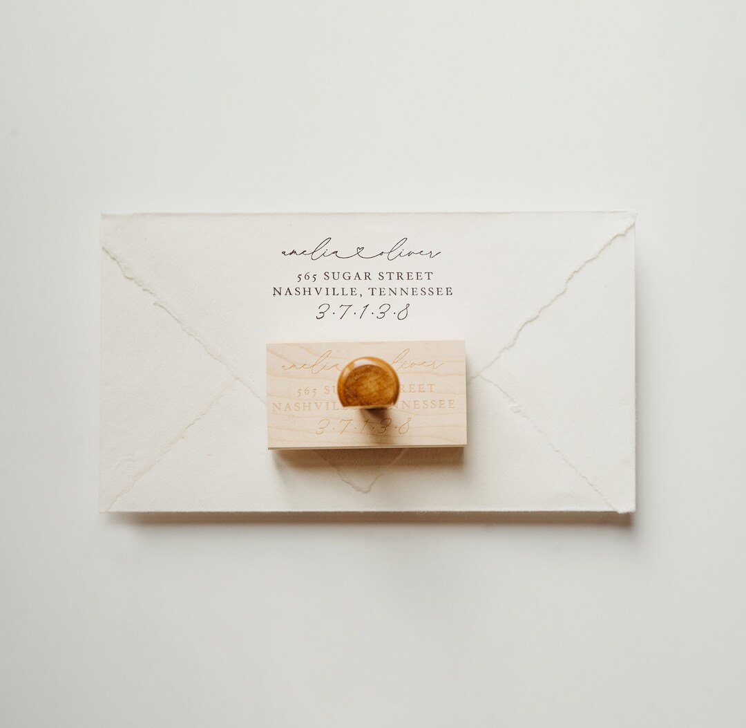 Wedding Stamp, Romantic Return Address Stamp, Save the Date Stamp, Self