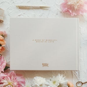 Elegant Wedding Guest Book, Foil Pressed Personalized Hardcover Photo Book, Vintage Wedding Keepsake Book image 10