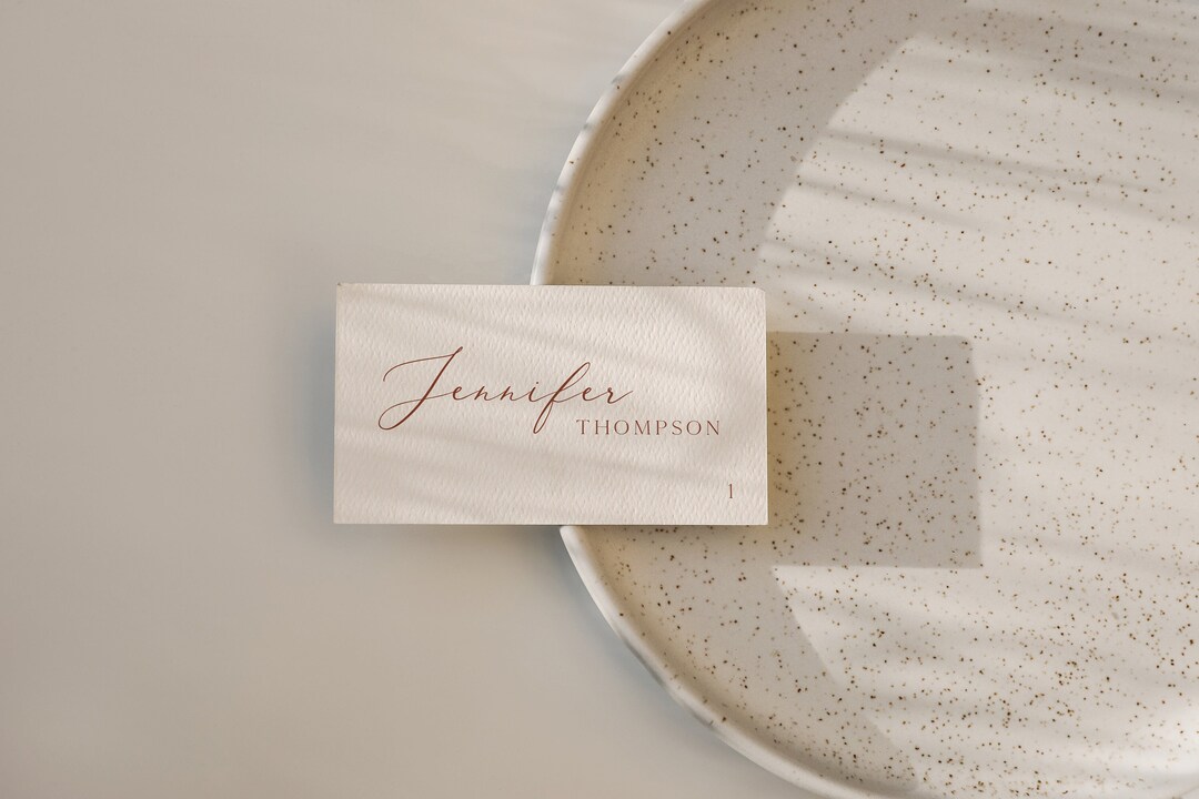 Wedding Place Card Template, Printable Flat Place Card, Modern ...