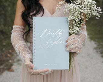 Dusty Blue Wedding Planner Book, Custom Wedding Planner, Personalized Planner, Real Silver Foil, Wedding Gift to Bride, Dorothy