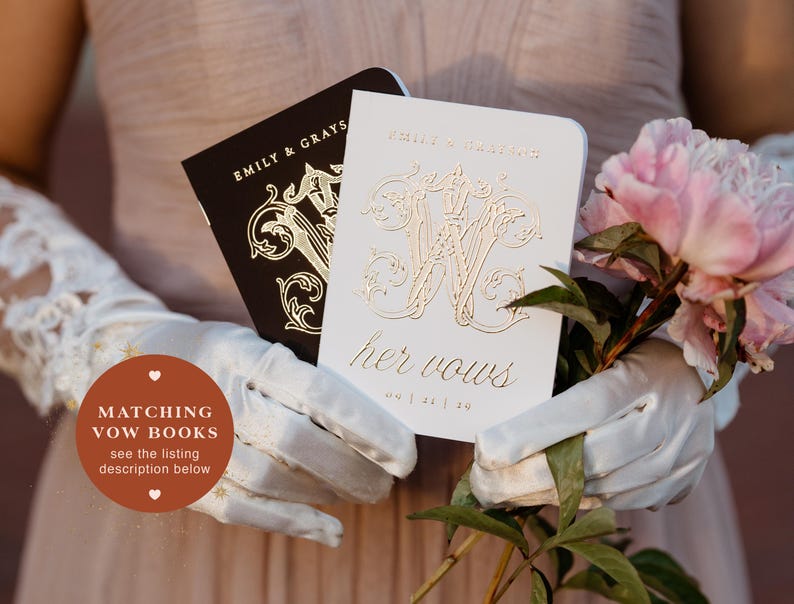 Elegant Wedding Guest Book, Foil Pressed Personalized Hardcover Photo Book, Vintage Wedding Keepsake Book image 14