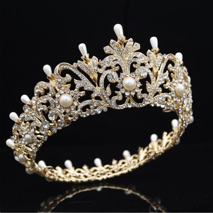 Quinceanera Crown Bridal Gold Tiaras Crystal Tiara Crystal Etsy