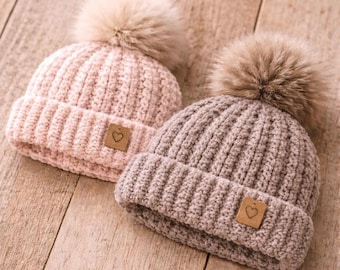 Easy Baby Beanie Crochet Pattern, Cozy Winter Hat step by step PDF, Beginner Friendly