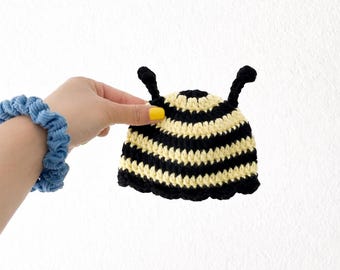 Sweet Bee Baby Beanie Crochet Pattern, Preemie Bumblebee Hat, Newborn Beanie PDF