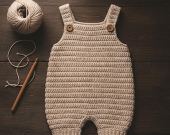 Crochet Baby Overalls Pattern, Newborn Size, PDF Download