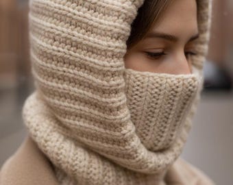 Modern Cozy Crochet Hooded Turtleneck Pattern, Beginner Friendly PDF Download
