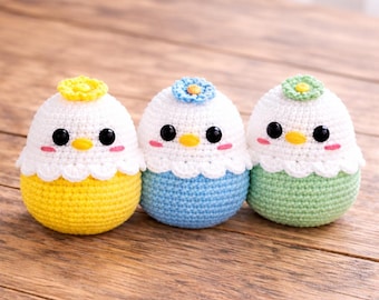Crochet Easter Chick Egg Pattern PDF, Amigurumi Chick Egg Tutorial, Easy Spring Plush Pattern, DIY Easter Decor, Beginner Crochet Gift
