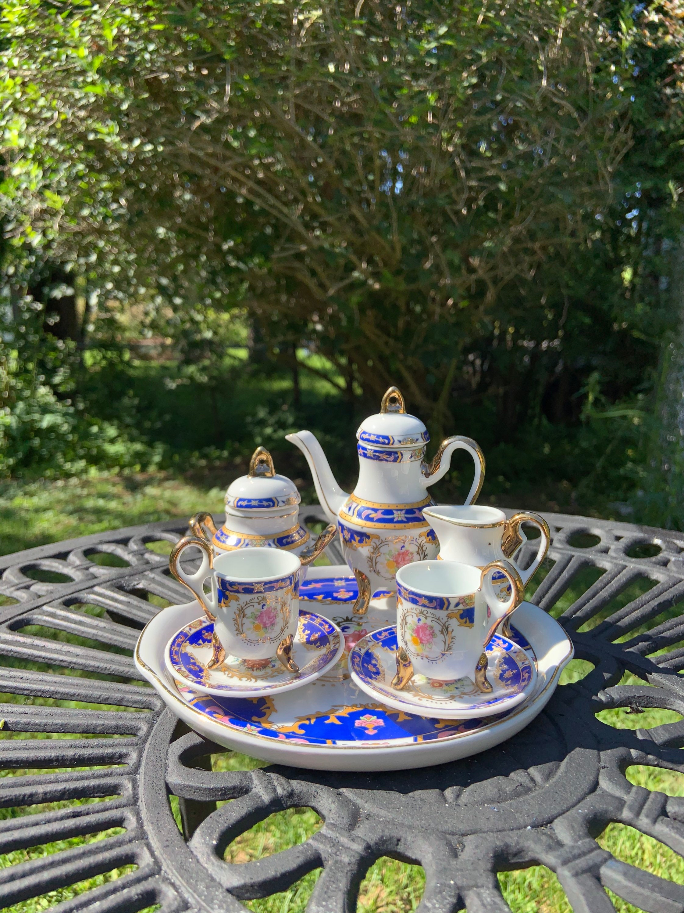Adeline Collection Miniature Tea Set Adeline 10 Piece Mini Etsy