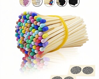 Rainbow Safety Matches: 3-Inch Multicolor Candle Matches, 100 Count