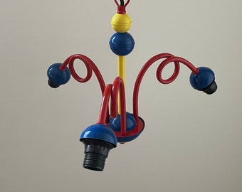 Memphis Style Primary Color Ceiling Lamp / Pop Art Lighting /  Post Modern Lighting