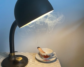 Egon Hillebrand desk lamp - Bauhaus desk lamp dark brown 70s -  Brutalist Table Lamp