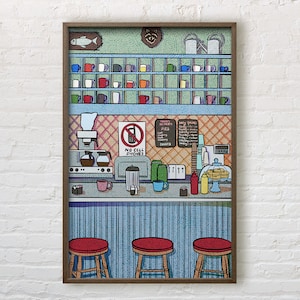 Diner Illustrated Art Print, Perfect Housewarming, Birthday, or Holiday Gift!