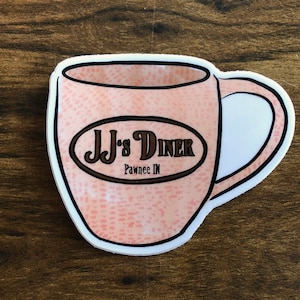 JJ&#39;s Diner 3 Inch Vinyl Sticker - Inspired by Parks and Rec, Perfect for Laptops, Water Bottles, Notebooks, Skateboards, and more!