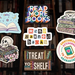 Bookish Sticker Bundle - 7 Premium Vinyl 3&quot; Stickers - Perfect for Water Bottles, Laptops, Notebooks, and more!