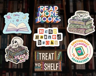 Book Lover Stickers – Set of 7 Vinyl Decals (3 inch)