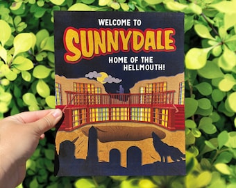 Welcome to Sunnydale Art Print – Buffy the Vampire Slayer Illustration