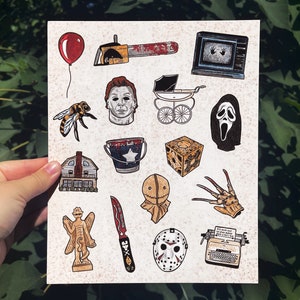 Classic Horror Movie Icons - 8x10 Illustrated Art Print