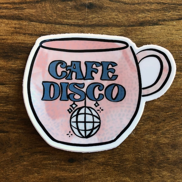 Cafe Disco 3 Inch Vinyl Sticker - Inspired by The Office, Perfect for Laptops, Water Bottles, Notebooks, Skateboards, and more!