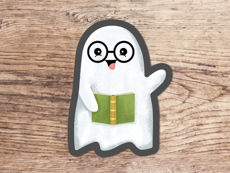 Book Nerd Ghost Vinyl Sticker (3 Inch) - Etsy