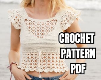 Crochet Summer Top Pattern, DIY Pattern Summer, Crop Top Pattern, Crochet Bralette Pattern, Beginner Crochet Top Pattern