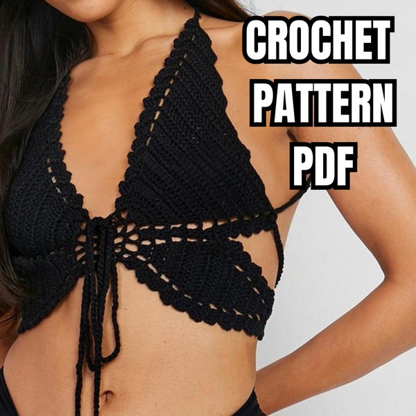 Patron de top court d'été au crochet papillon