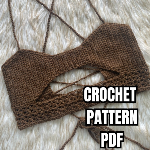 Crochet Summer Crop Top Pattern DIY Pattern Summer Crop Top Pattern, Peek a Boo Bralette