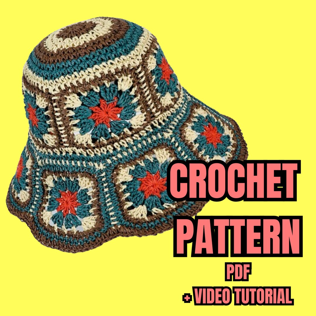 Crochet Bucket Hat Pattern DIY Summer Hat Pattern Beach Hat Pattern