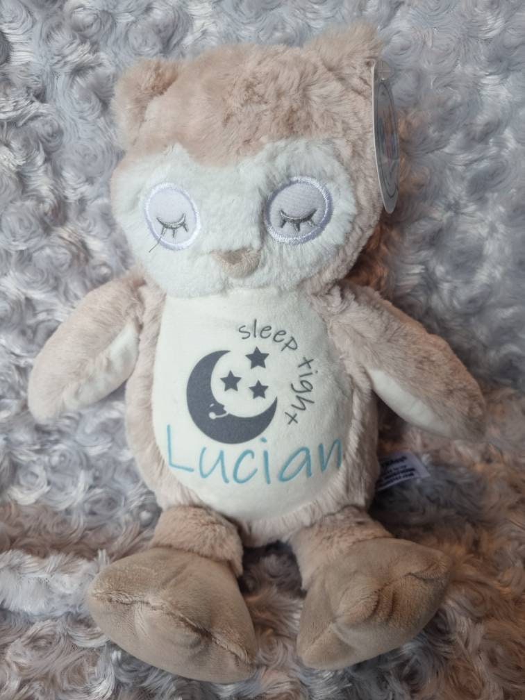 Personalised Owl Soft Toy Plush Teddy, Baby, Girls, Boys, Gift, Keepsake