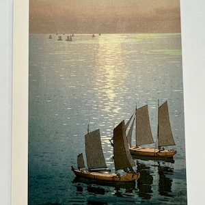 Carte postale japonaise d'Hiroshi Yoshida, artiste de l'estampe Hanga, arts de l'impression sur bois, cadeaux - impression officielle du musée MOA