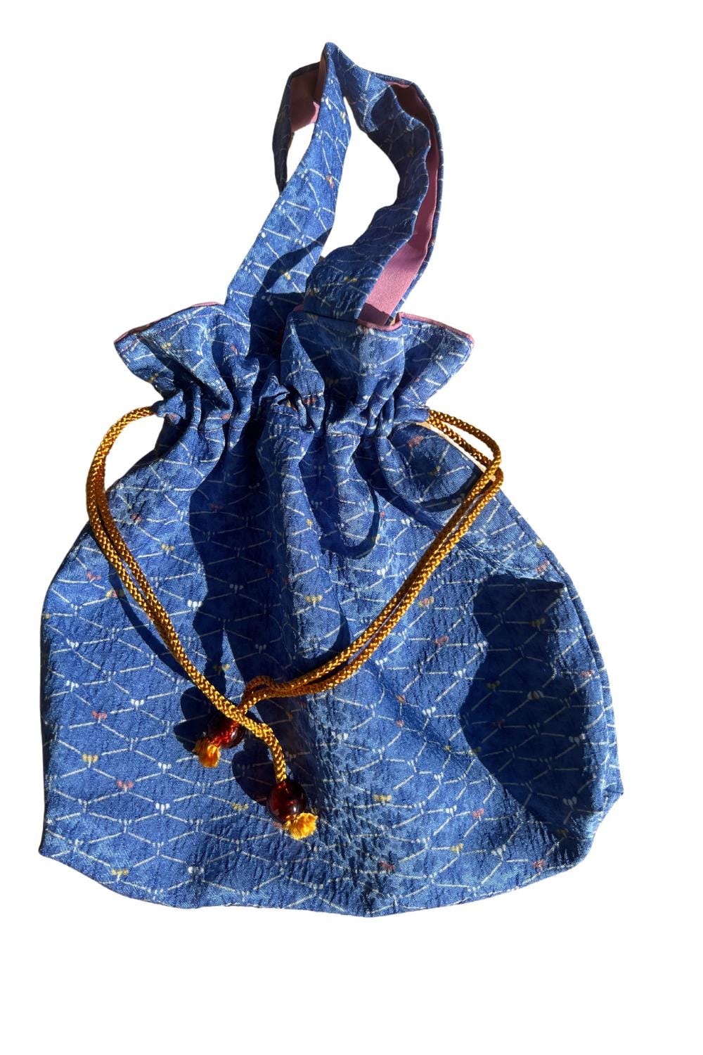 Kimono Kinchaku Bag: Japanese Drawstring Wristlet Pouch - Etsy