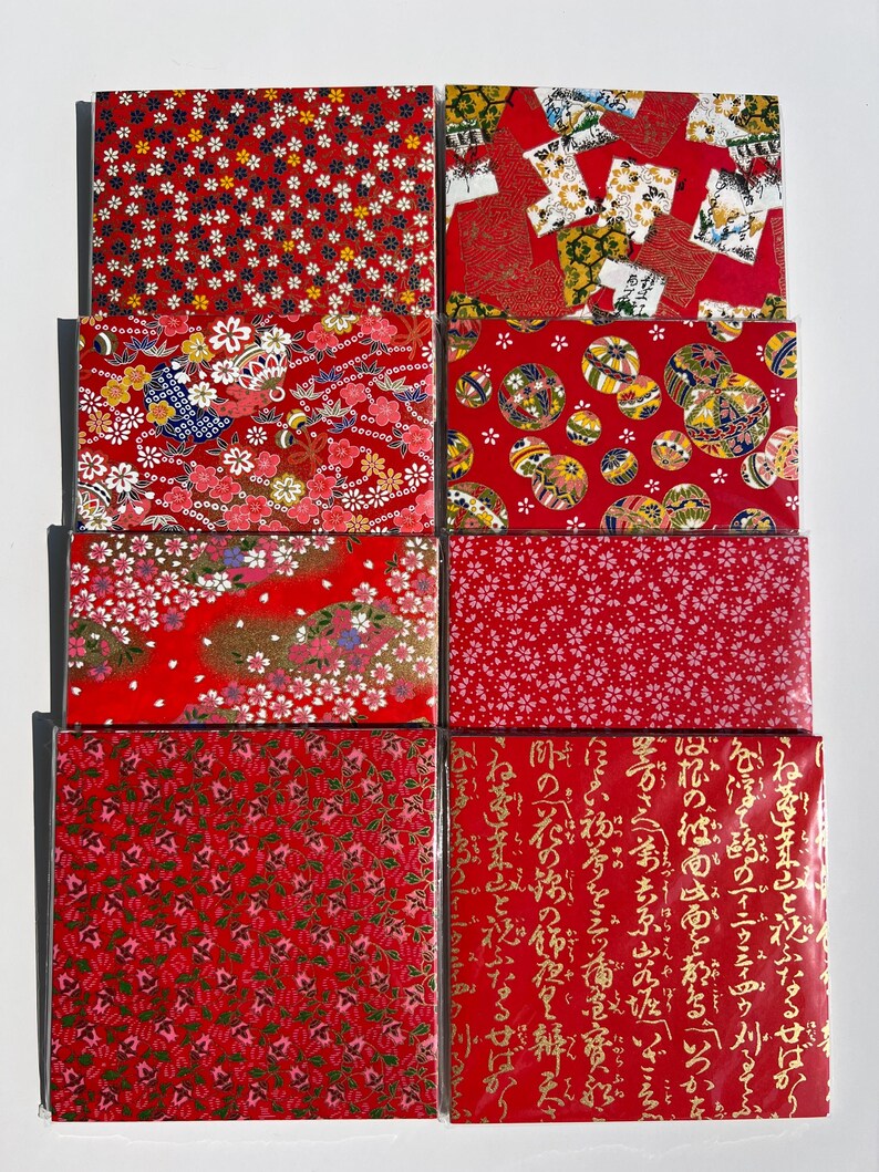 Papier origami Yuzen Chiyogami Washi : motifs assortis 6 x 6 po (40 feuilles) image 8