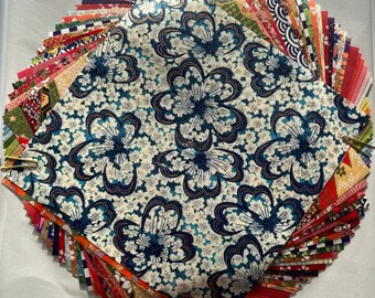Papier Origami assorti, mélange de motifs Yuzen Chiyogami et couleur unie Mingei de papier washi - 6x6 pouces, 40 feuilles livraison gratuite - cadeaux