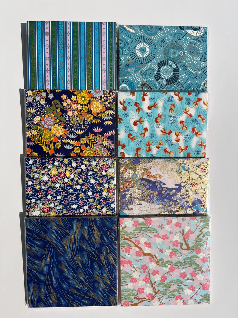 Papier origami Yuzen Chiyogami Washi : motifs assortis 6 x 6 po (40 feuilles) image 10