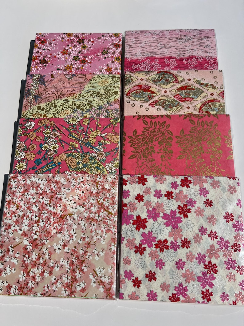 Papier origami Yuzen Chiyogami Washi : motifs assortis 6 x 6 po (40 feuilles) image 6
