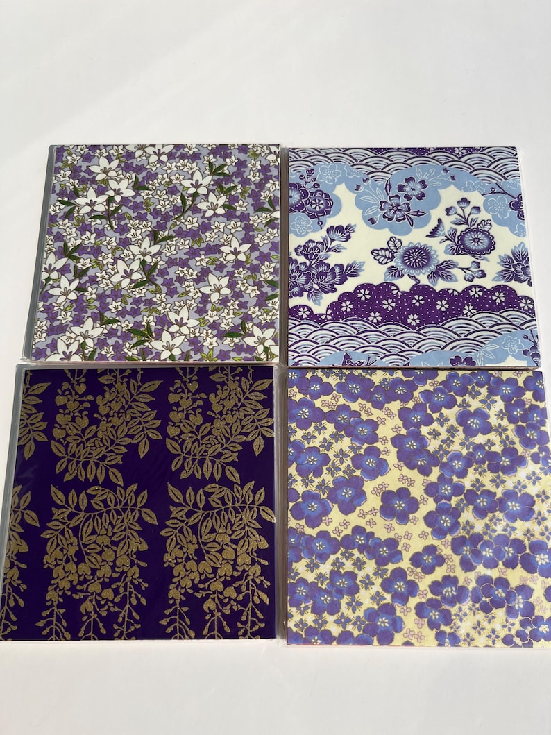 Papier origami Yuzen Chiyogami Washi : motifs assortis 6 x 6 po (40 feuilles) image 5