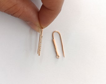 Pave Diamant Französisch Haken Ohrring Ohr Suspender Ohr Draht Ohrring Diamant Ohrring Fisch Haken Ohrringe Schmuck Geschenk für sie