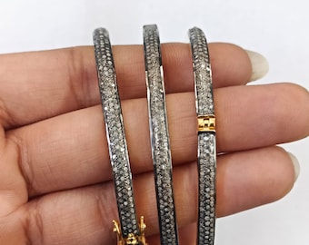 pave diamond bangle 925 sterling silver handmade jewelry wedding bracelet gift for her bangle bracelet