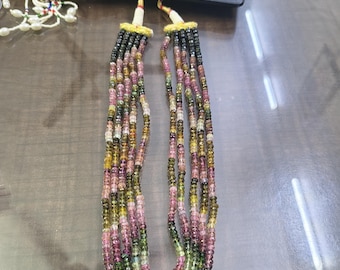 5 Strands AAA Natural Multi Tourmaline Faceted Gemstone Beads Women Necklace 4-5mm 16-19 Inch Adjustable Handmade Necklace Gift For Her