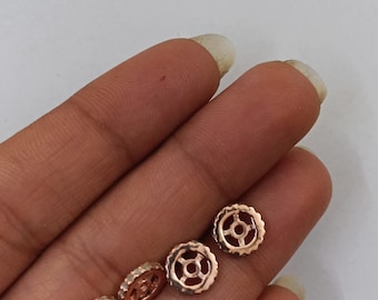 Sterling Silver Pave Diamond Rondelle Beads: Handmade Jewelry Supplies