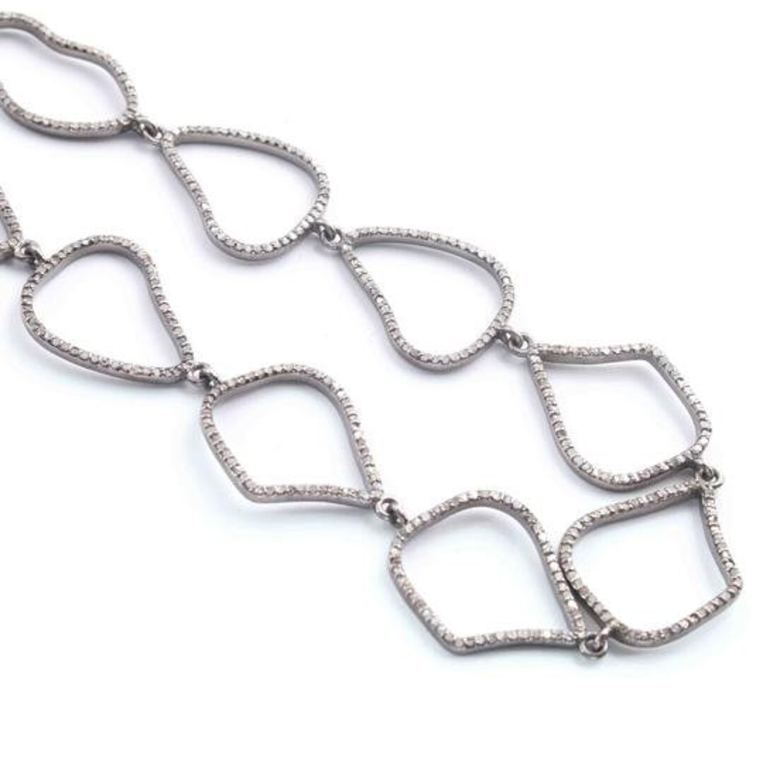 Pave Diamond Link Chain Necklace 925 Sterling Silver Gift for Etsy