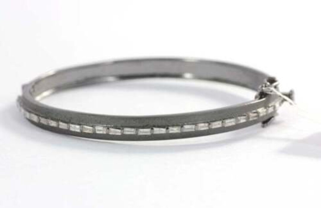 Pave Diamond Bracelet 925 Sterling Silver Diamond Bangle Bracelet