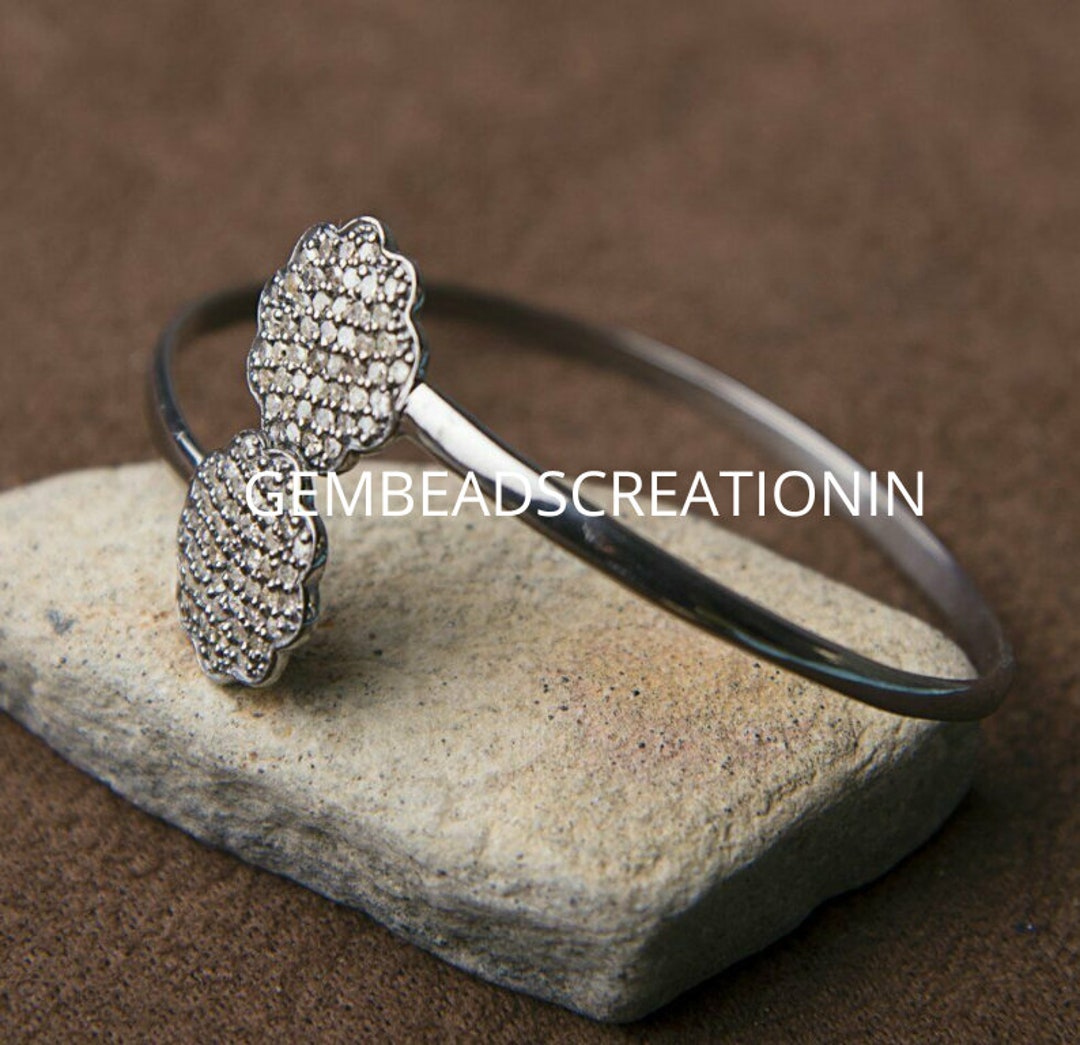 Natural Open Diamond Bracelet 925 Sterling Silver Diamond Fashion