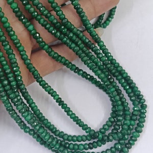 Corundum Emerald Round Faceted Beads Gemstone Necklace Jewelry Gifts For Women Beaded Precious Stone  Rondelle Beads Jewelry