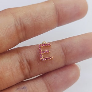 Alphabet Anfangsbuchstabe Charm Anhänger Monogramm A-Z Buchstabe Rubin Name Buchstabe Angepasste Initiale Personalisierte Geschenke