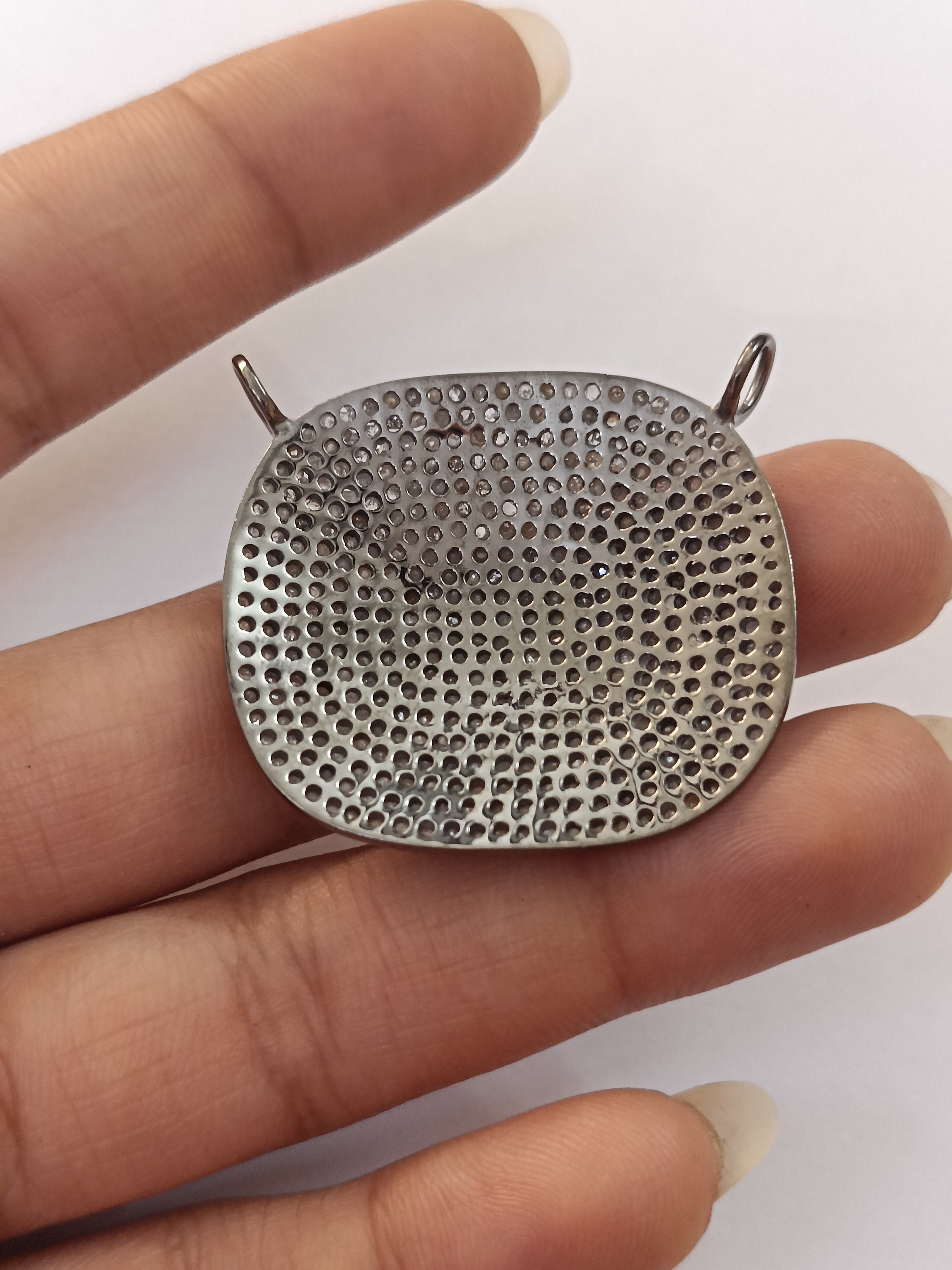 Connecteur De Collier En Argent 925 Avec Diamants - Forme S - Pour Création Bijoux
